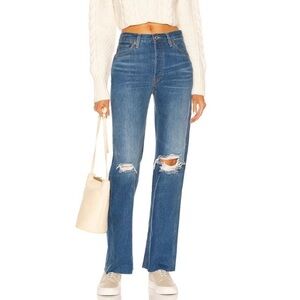 Re/done 90's High Rise Loose Destroyed Broken Blue Jeans Size 29 NWT